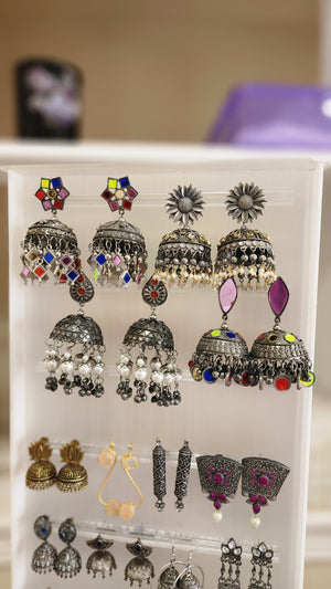 Flipkart.com - Buy THEROSHNIJEWELS Metal oxidised black jhumka earrings for  womens and girls Metal Jhumki Earring, Drops & Danglers Online at Best  Prices in India